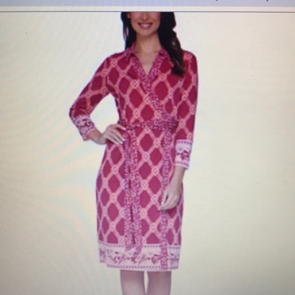 C wonder printed faux wrap dress L